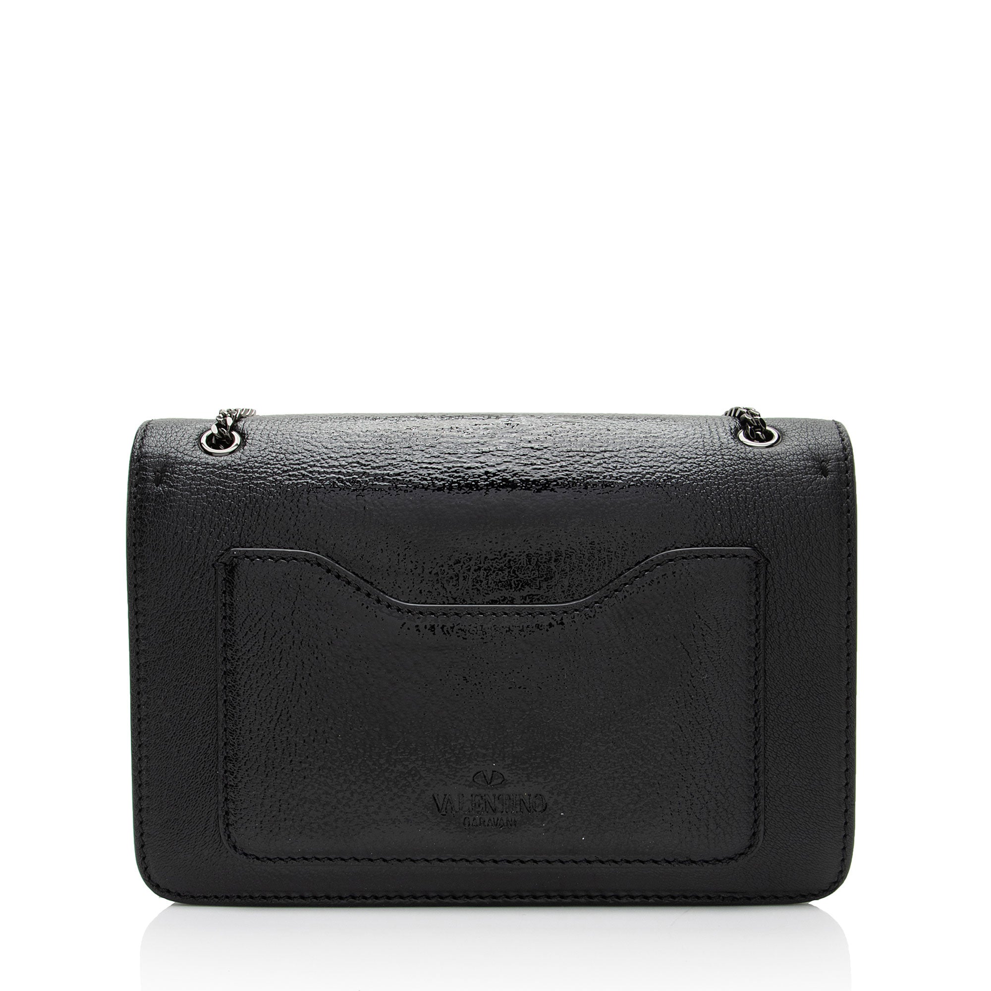 Valentino Patent Leather Demilune Small Shoulder Bag