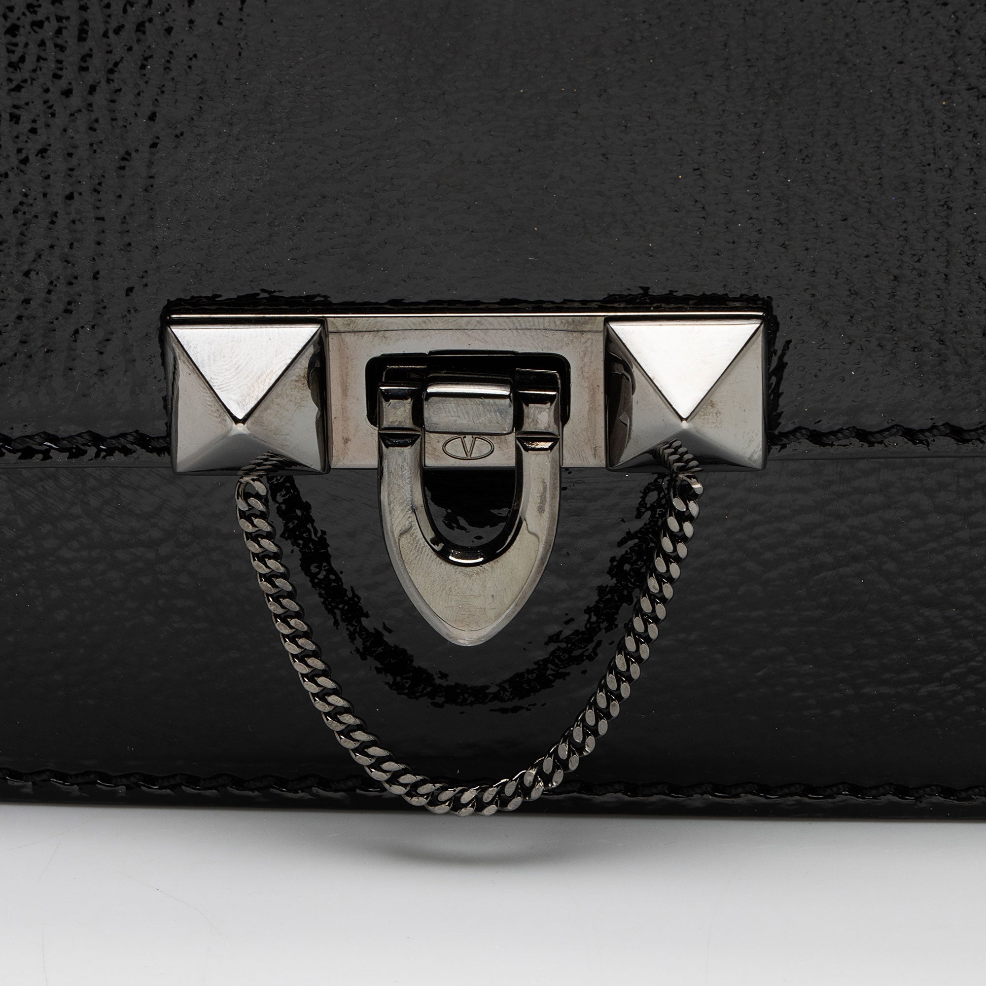 Valentino Patent Leather Demilune Small Shoulder Bag