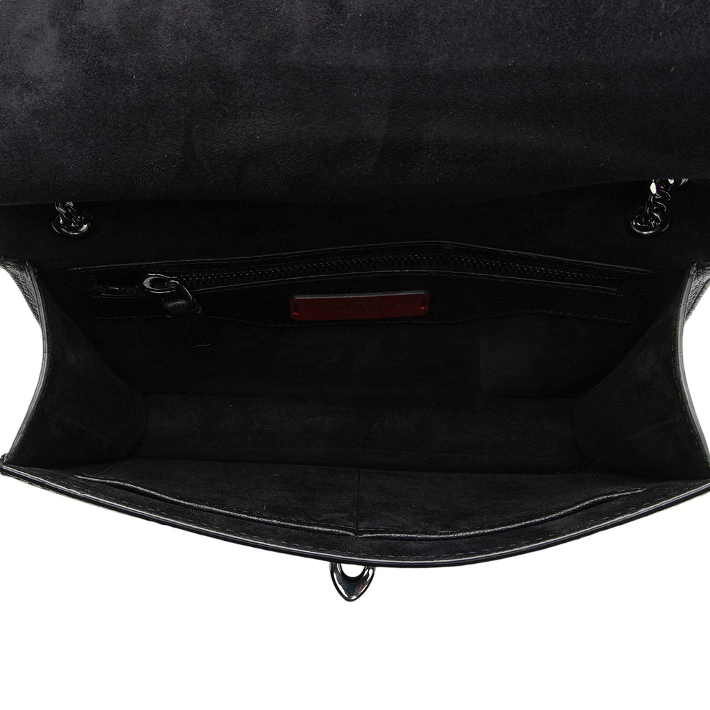 Valentino Patent Leather Demilune Small Shoulder Bag
