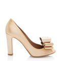 Valentino Patent Leather Rockstud Bow Peep Toe Pumps - Size 9.5 / 39.5