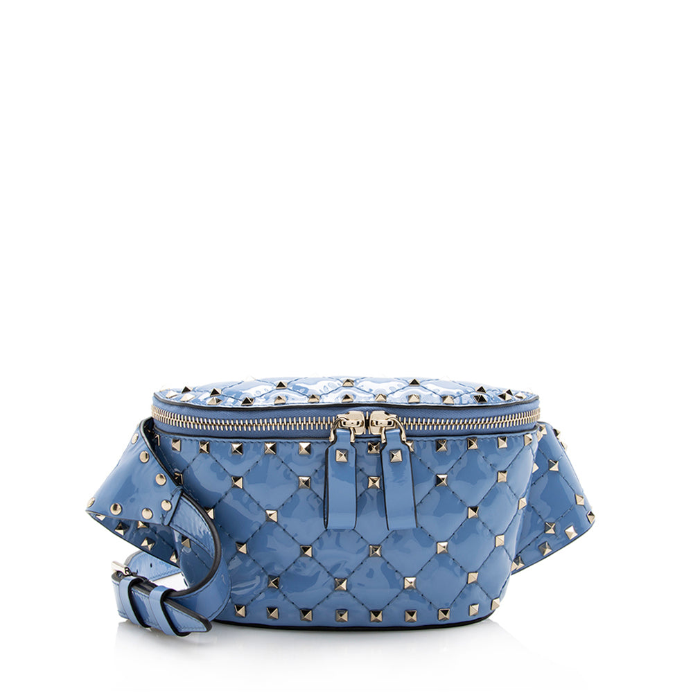 Valentino Patent Leather Rockstud Spike Belt Bag - FINAL SALE (SHF-14918)