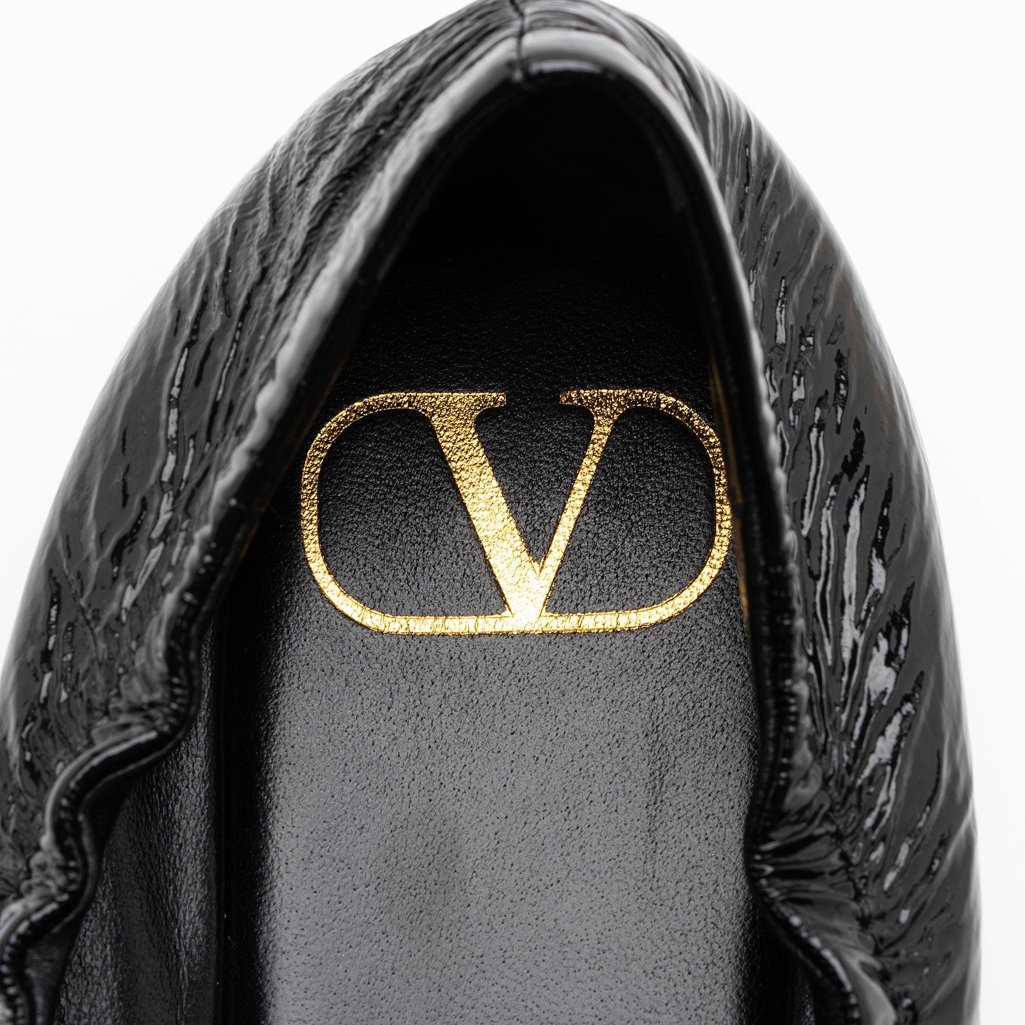 Valentino Patent Leather VLogo Bow Ballet Flats - Size 7.5 / 37.5