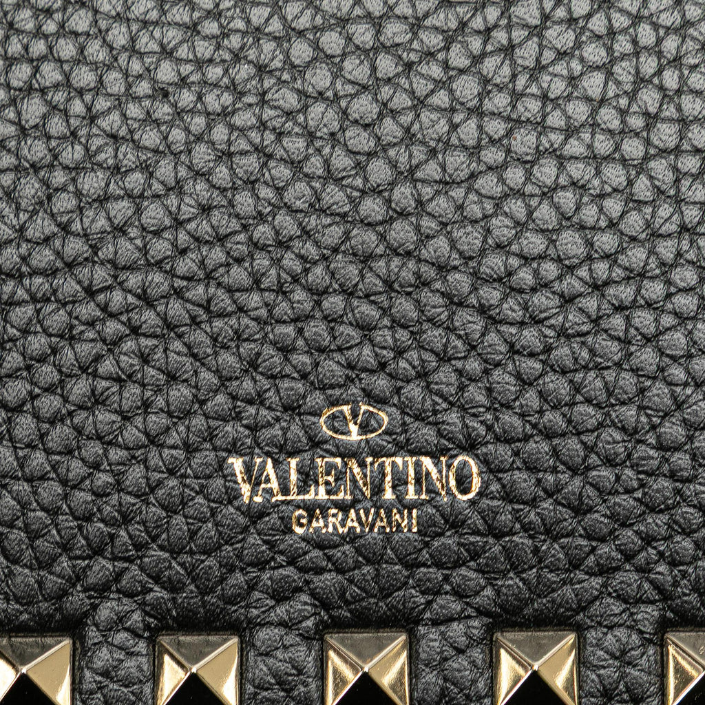 Valentino Pebbled Calfskin Rockstud Chain Wallet