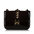 Valentino Rockstud Glam Lock Patent Leather Crossbody Bag (SHG-34296)