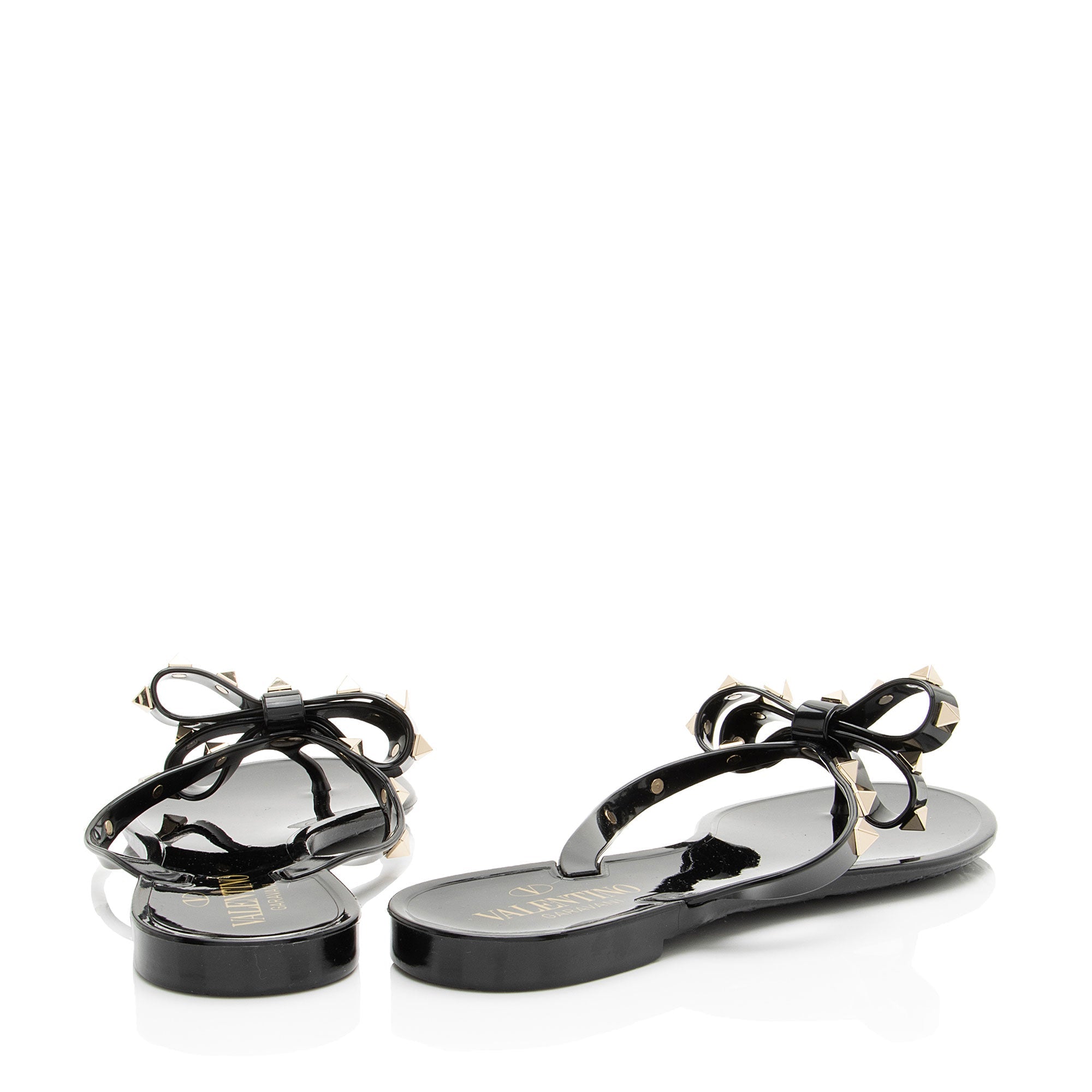 Valentino Rockstud Jelly Bow Sandals - Size 7 / 37