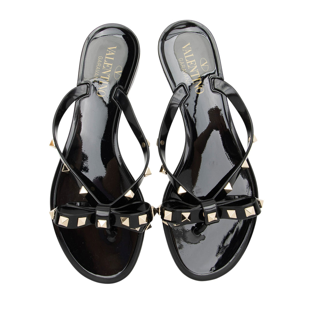 Valentino Rockstud Jelly Bow Sandals - Size 7 / 37