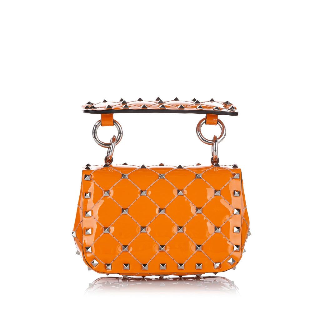 Valentino Rockstud Spike Patent Leather Satchel (SHG-24789)