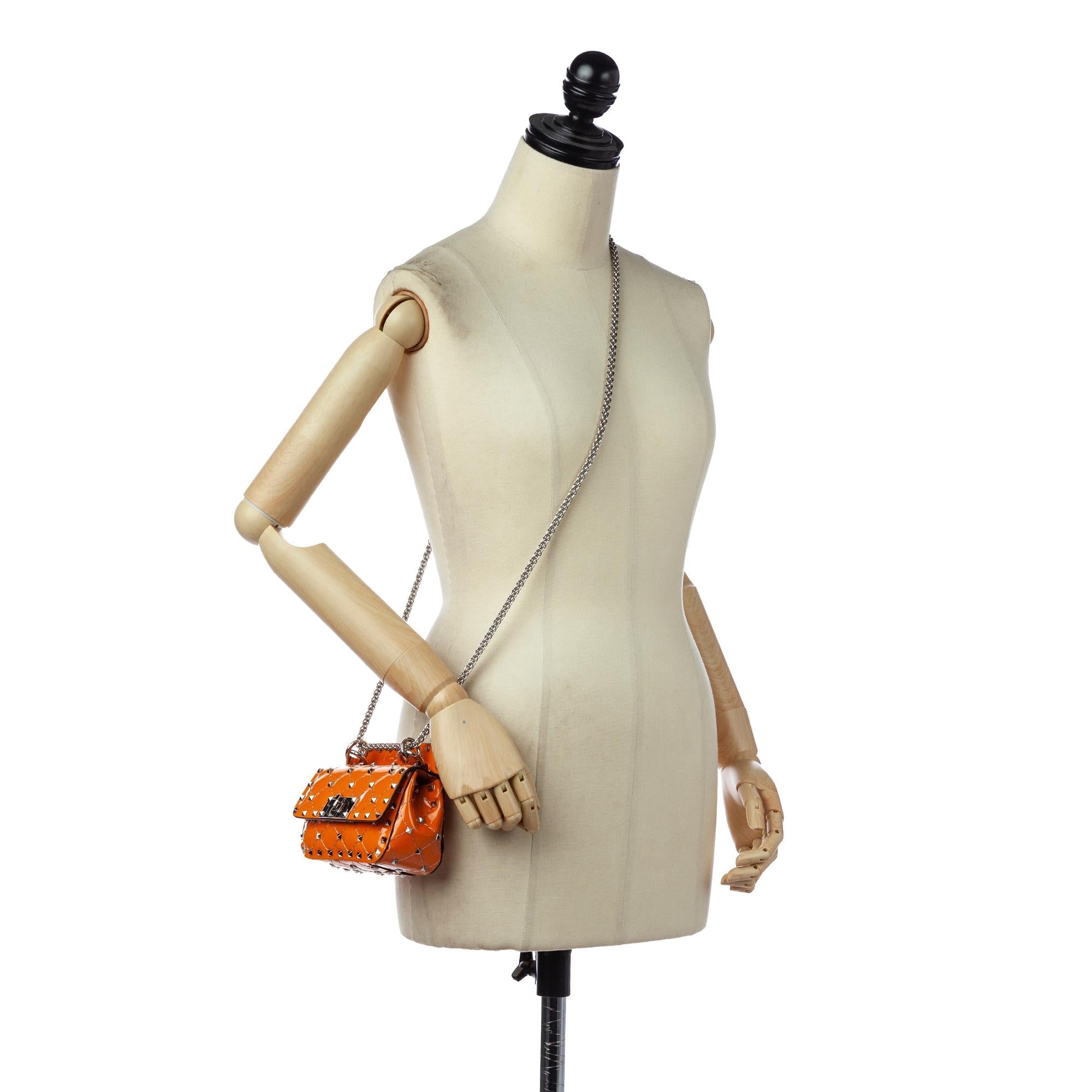 Valentino Rockstud Spike Patent Leather Satchel (SHG-24789)