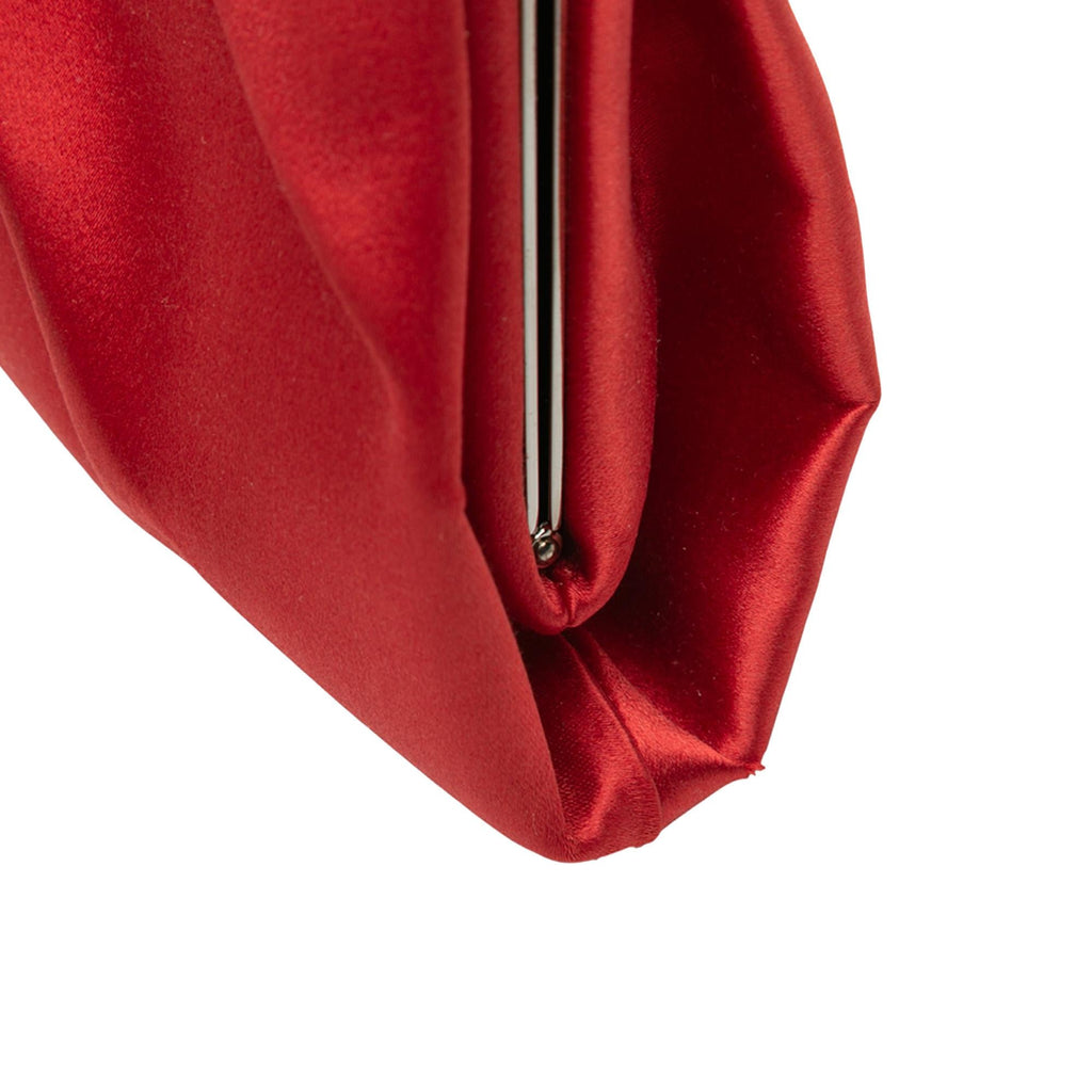 Valentino Satin Pleated Chain Evening Clutch