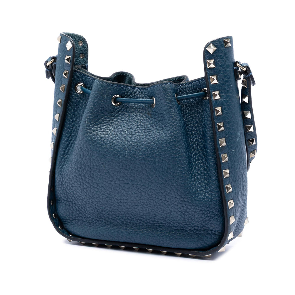 Valentino Small Grained Calfskin Rockstud Bucket Bag