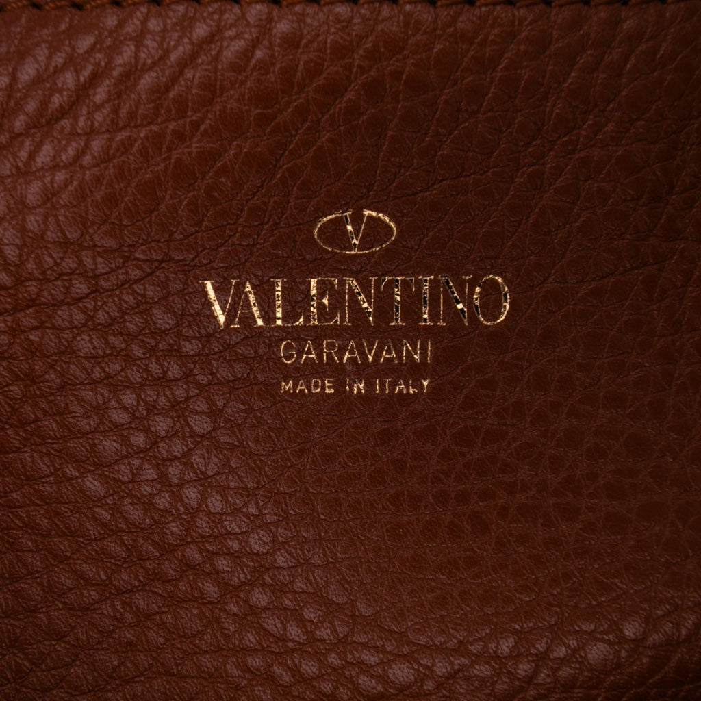 Valentino Small Grained Calfskin Rockstud Flip Lock Tote