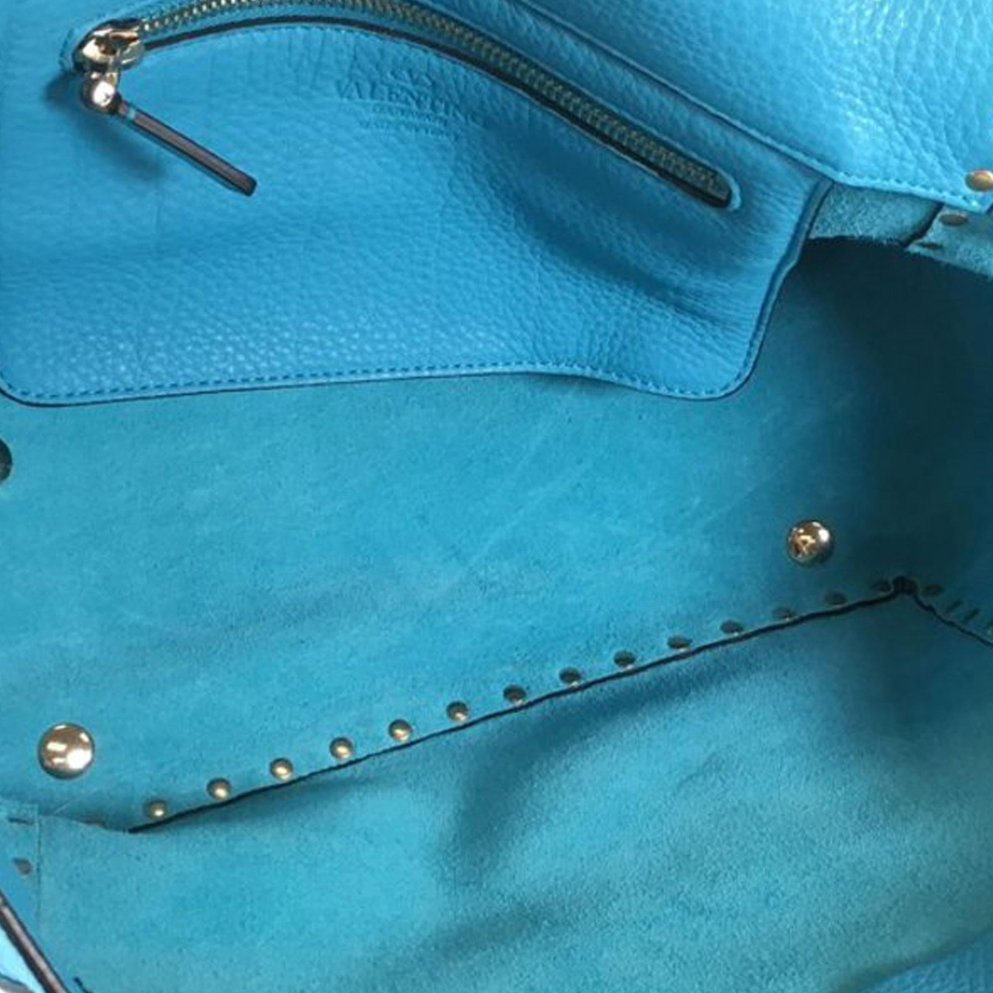 Valentino Small Grained Calfskin Rockstud Trapeze Satchel