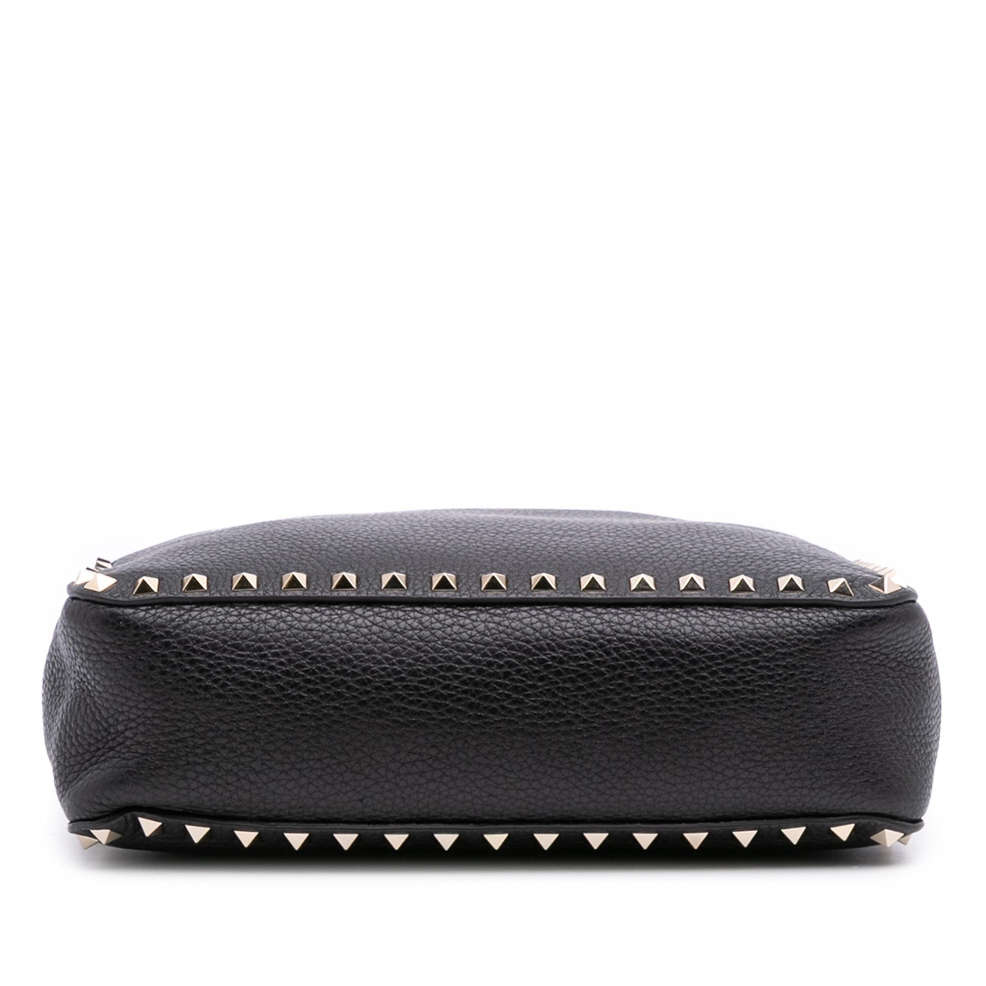 Valentino Small Grainy Calfskin Rockstud Flip Lock Messenger Bag