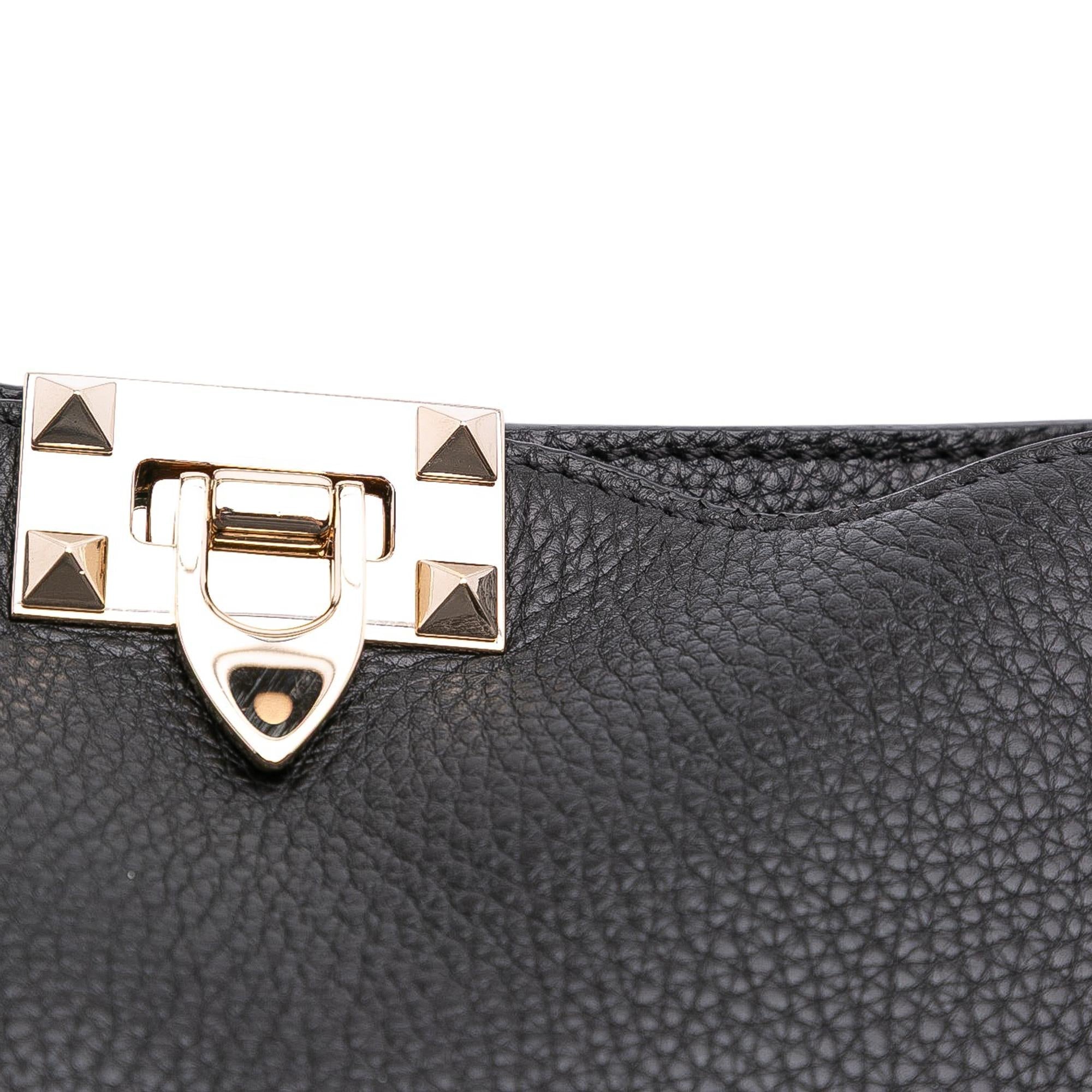 Valentino Small Grainy Calfskin Rockstud Flip Lock Messenger Bag
