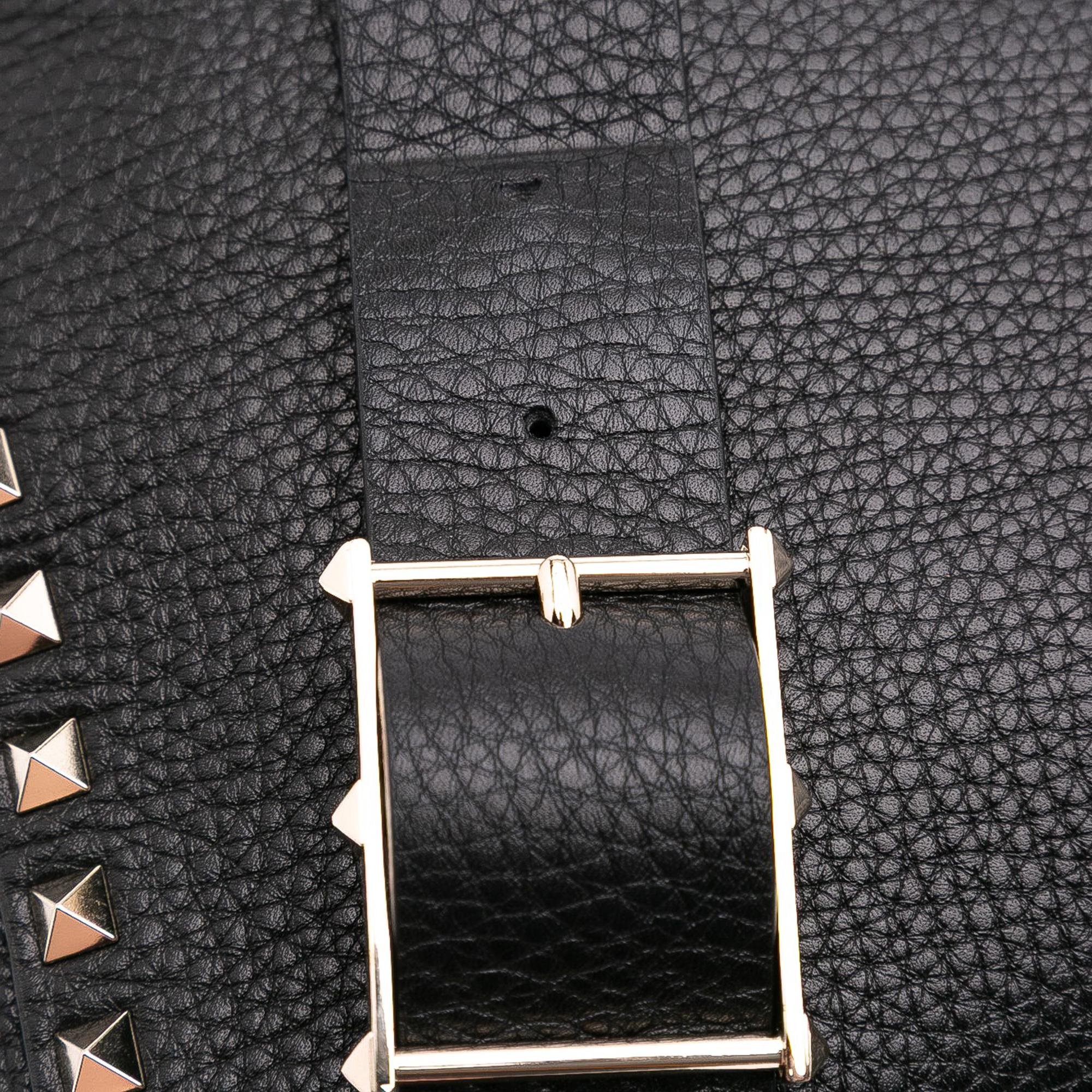 Valentino Small Grainy Calfskin Rockstud Flip Lock Messenger Bag