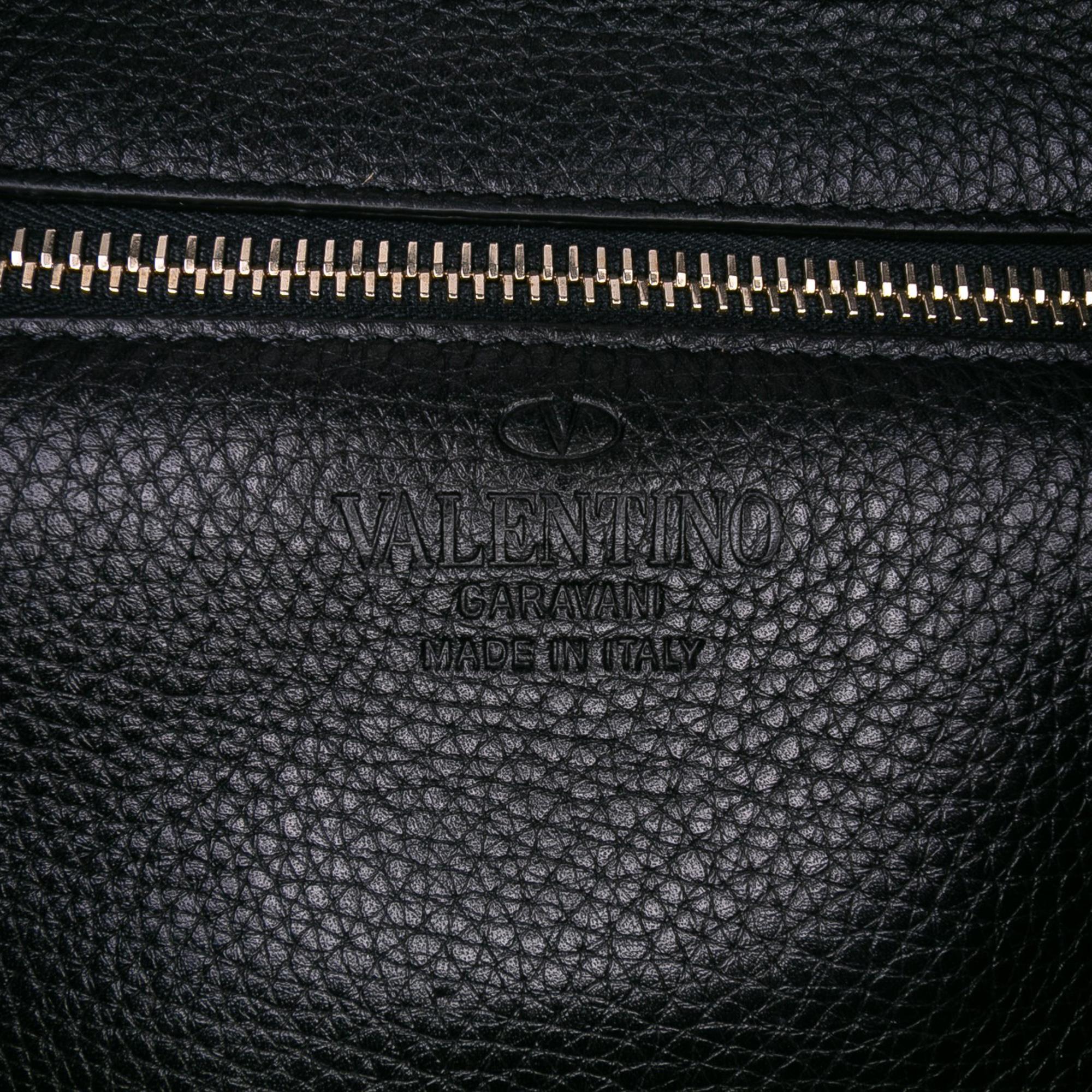 Valentino Small Grainy Calfskin Rockstud Flip Lock Messenger Bag