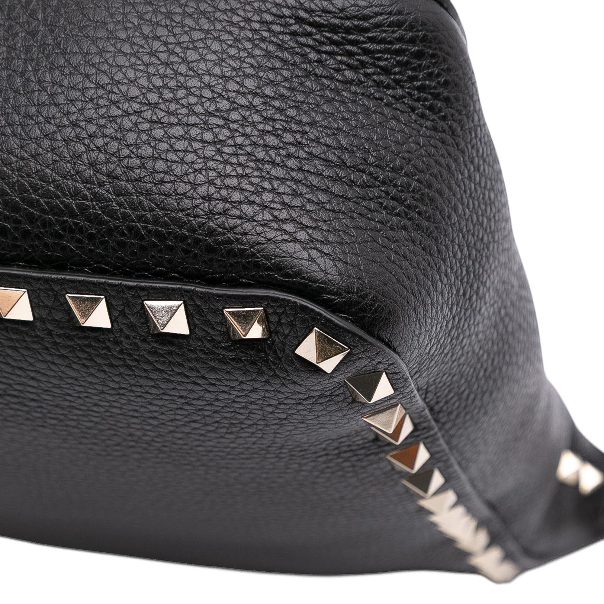 Valentino Small Grainy Calfskin Rockstud Flip Lock Messenger Bag