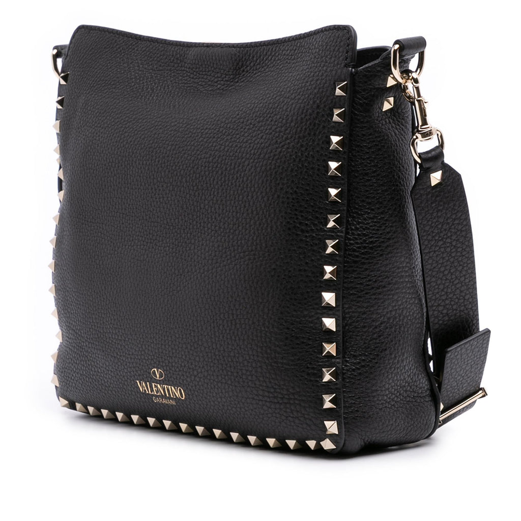 Valentino Small Grainy Calfskin Rockstud Flip Lock Messenger Bag