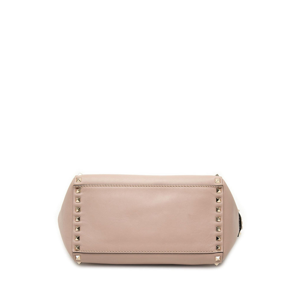 Valentino Small Leather Rockstud Double Handle Tote