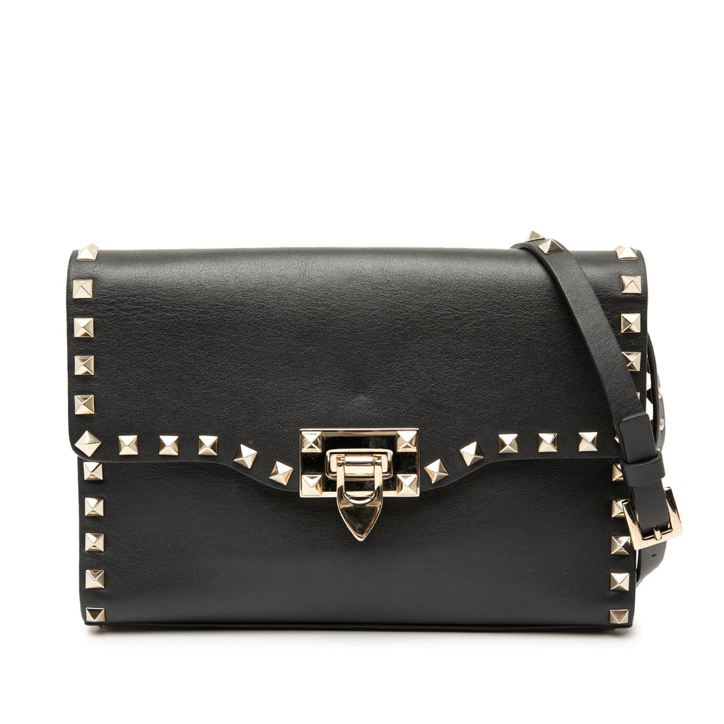 Valentino Small Leather Rockstud Flap Crossbody