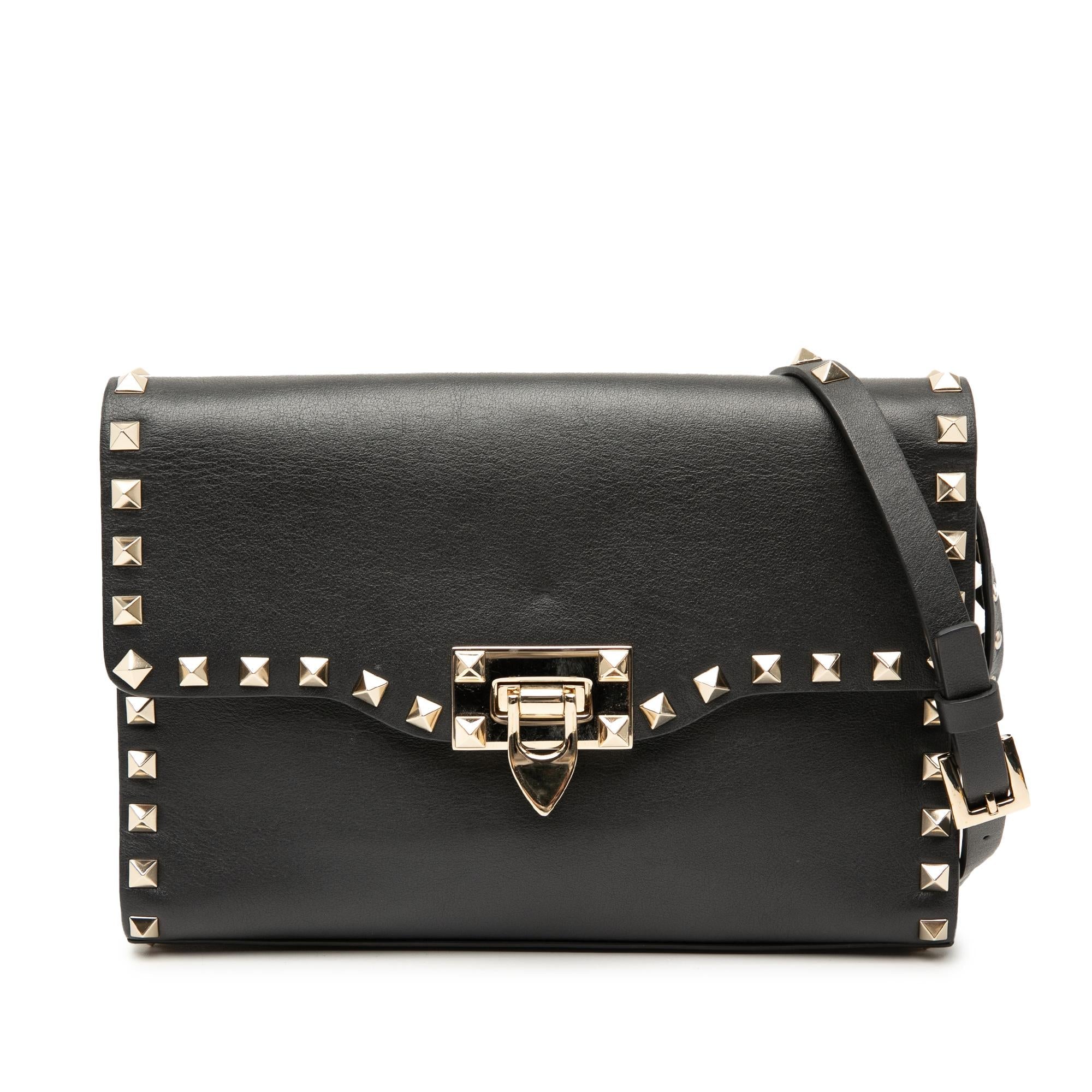 Valentino Small Leather Rockstud Flap Crossbody