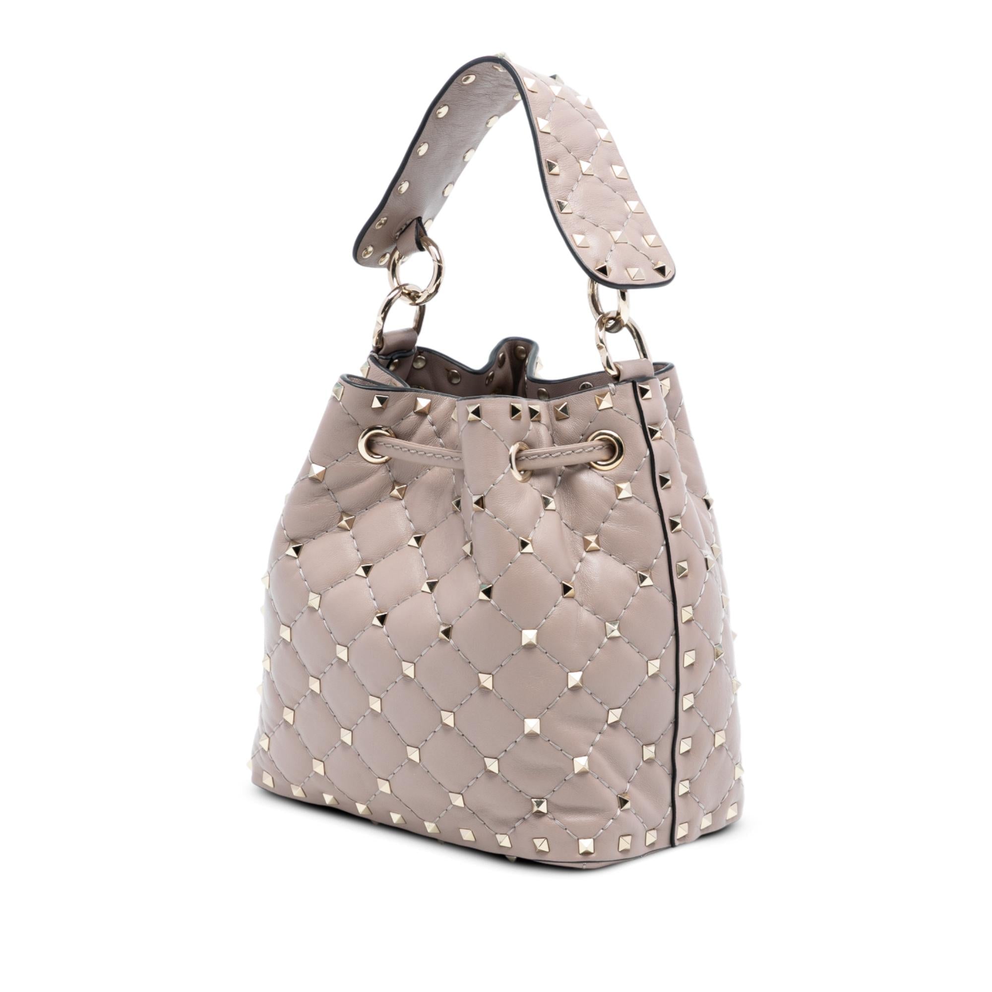 Valentino Small Leather Rockstud Spike Bucket Bag