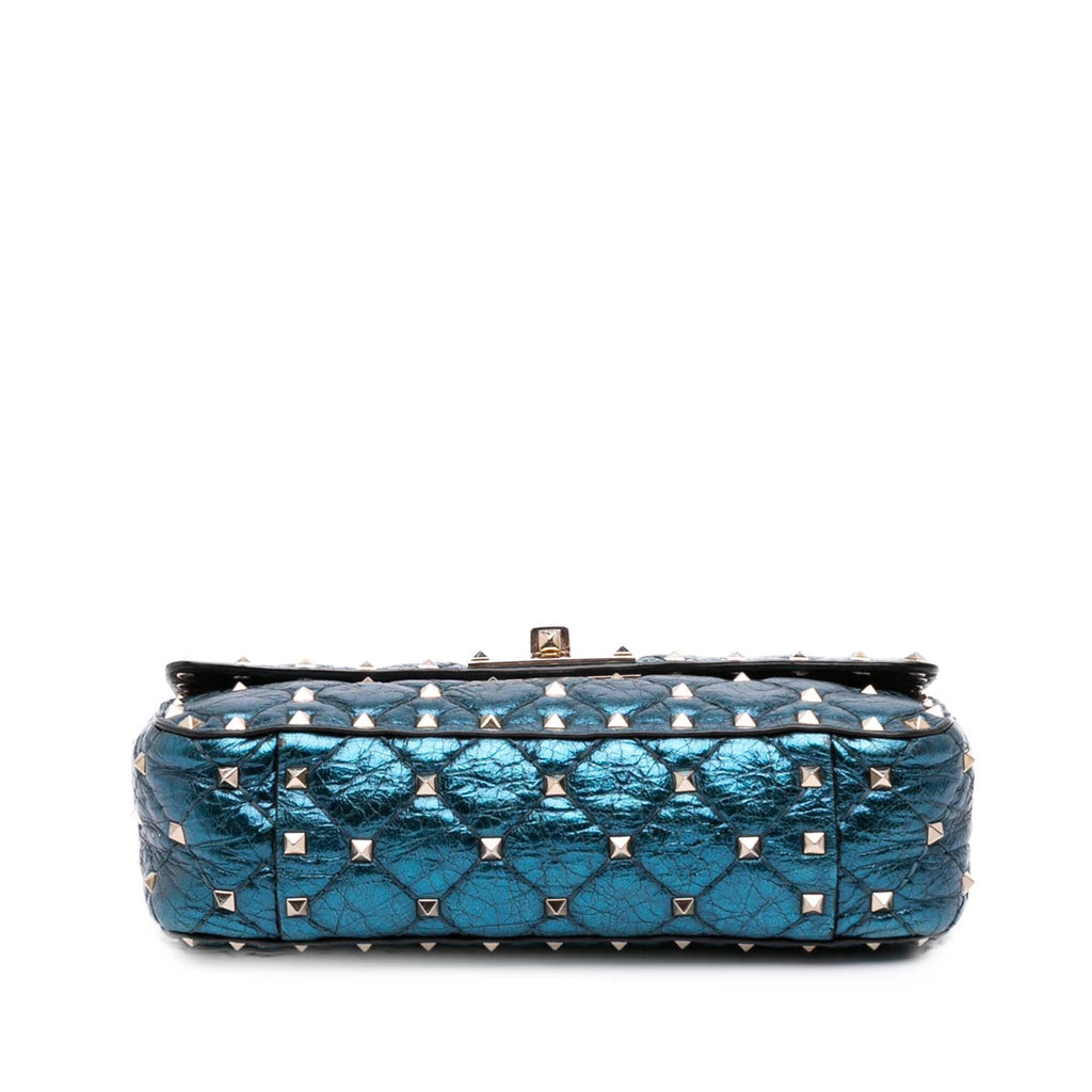 Valentino Small Metallic Lambskin Rockstud Spike Satchel