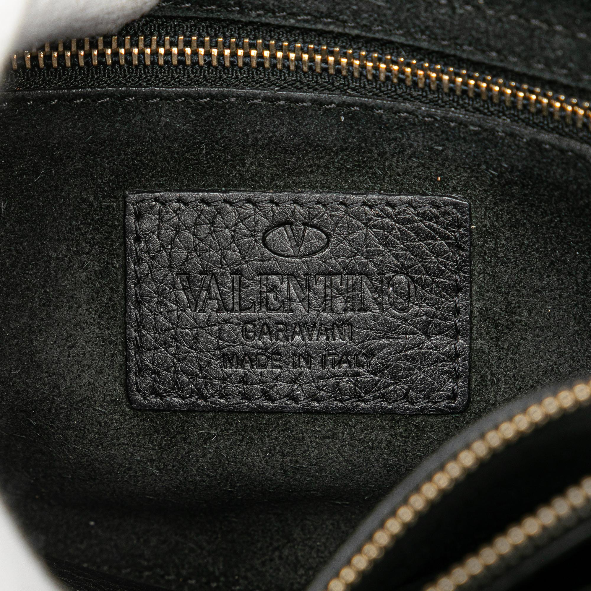 Valentino Small Pebbled Calfskin Rockstud Single Handle Flap