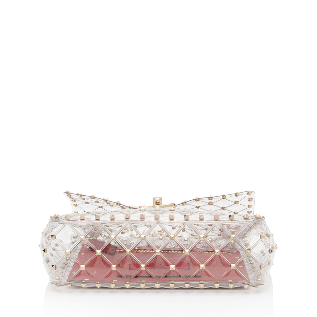 Valentino Transparent PVC Rockstud Spike Up Shoulder Bag