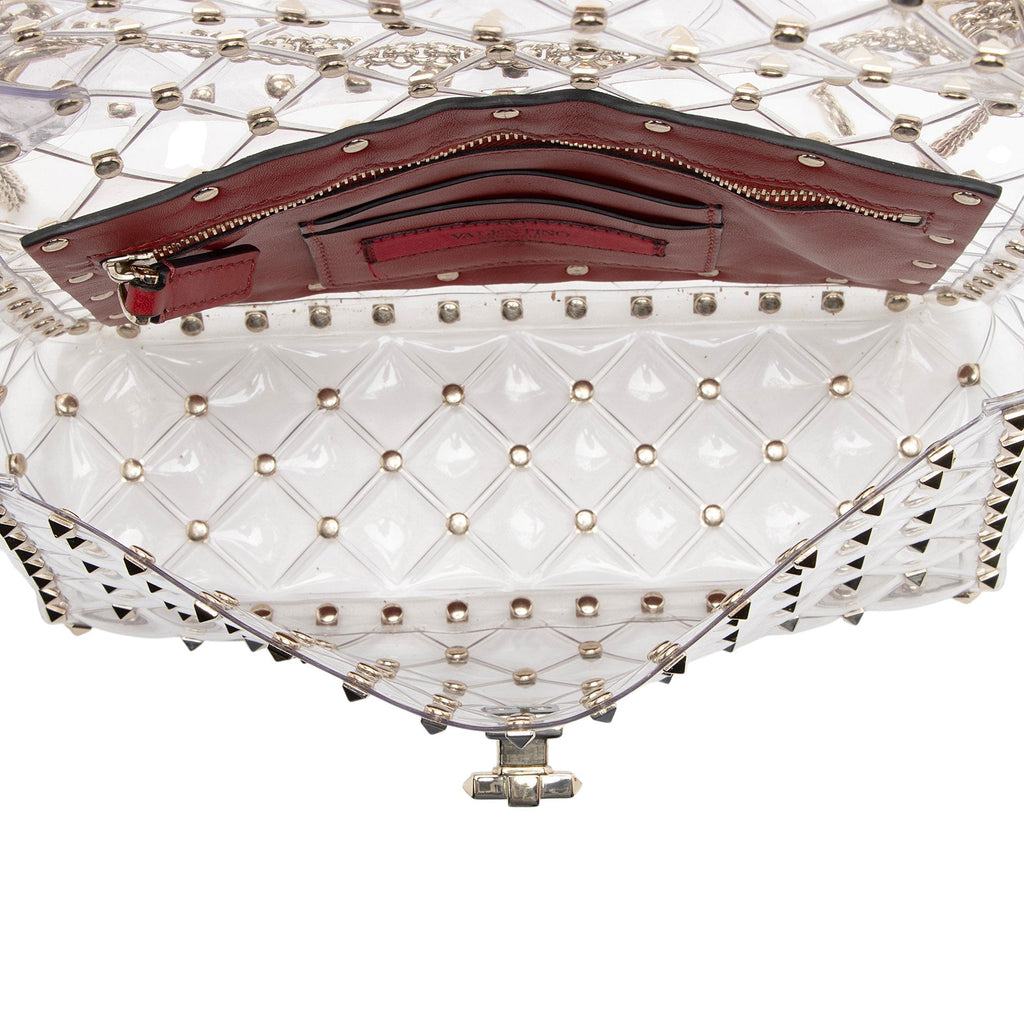 Valentino Transparent PVC Rockstud Spike Up Shoulder Bag