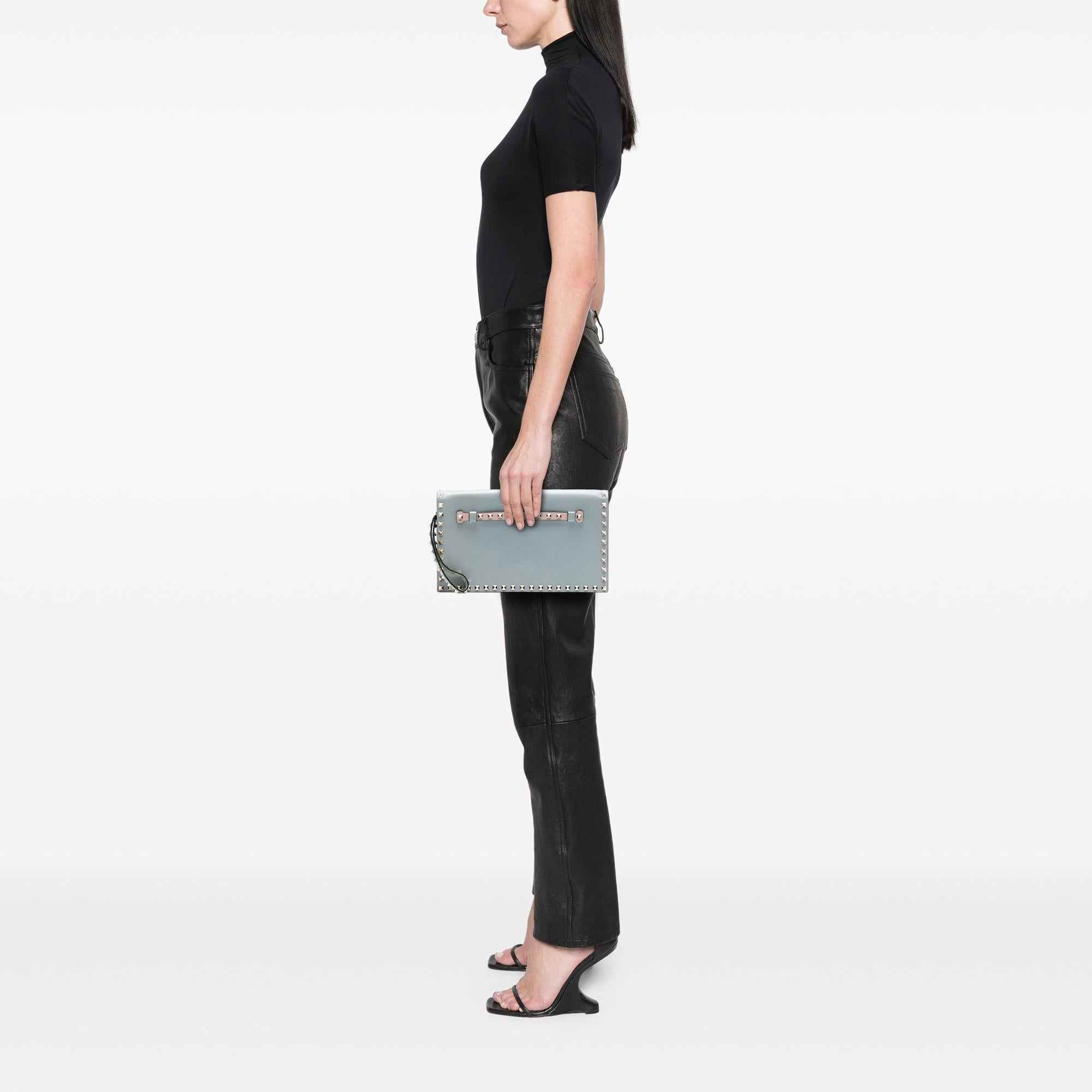 Valentino Tricolor Rockstud Wristlet Clutch