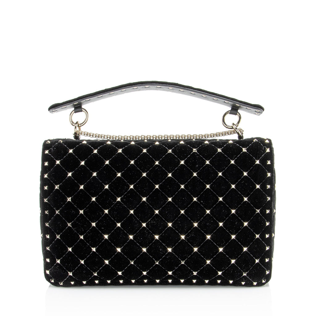 Valentino Velvet Rockstud Spike Up Shoulder Bag