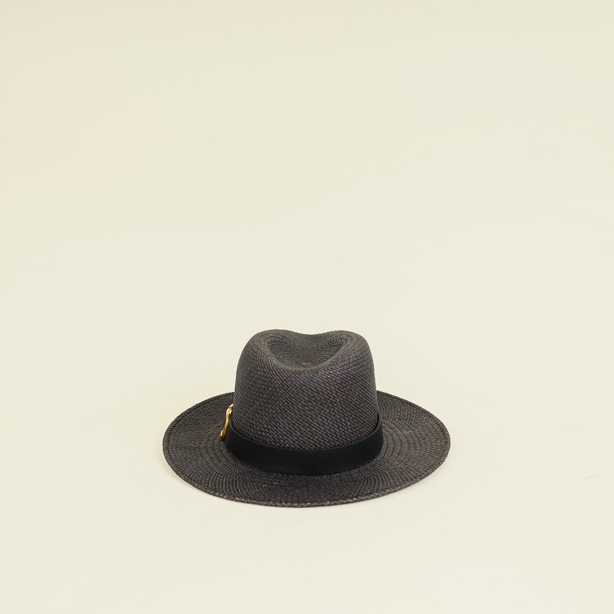 Valentino Black Vlogo Straw Sun Hat
