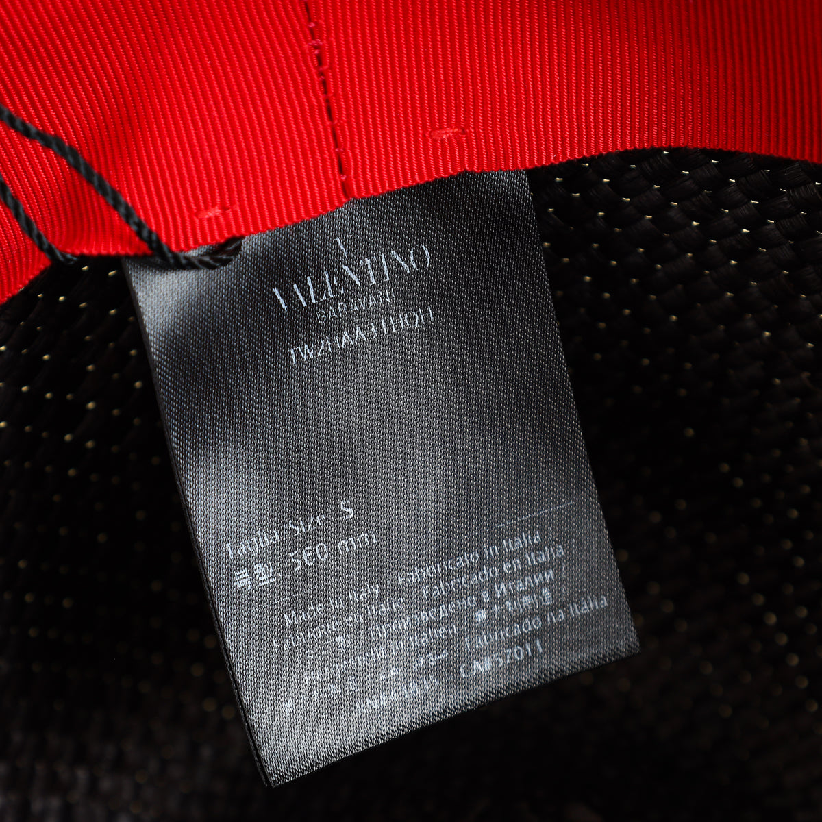 Valentino Black Vlogo Straw Sun Hat
