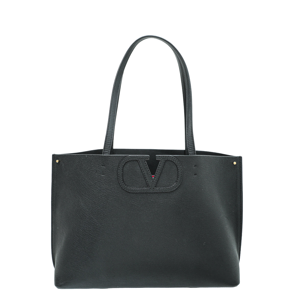 Valentino Black VLogo Fillme Tote Medium Bag