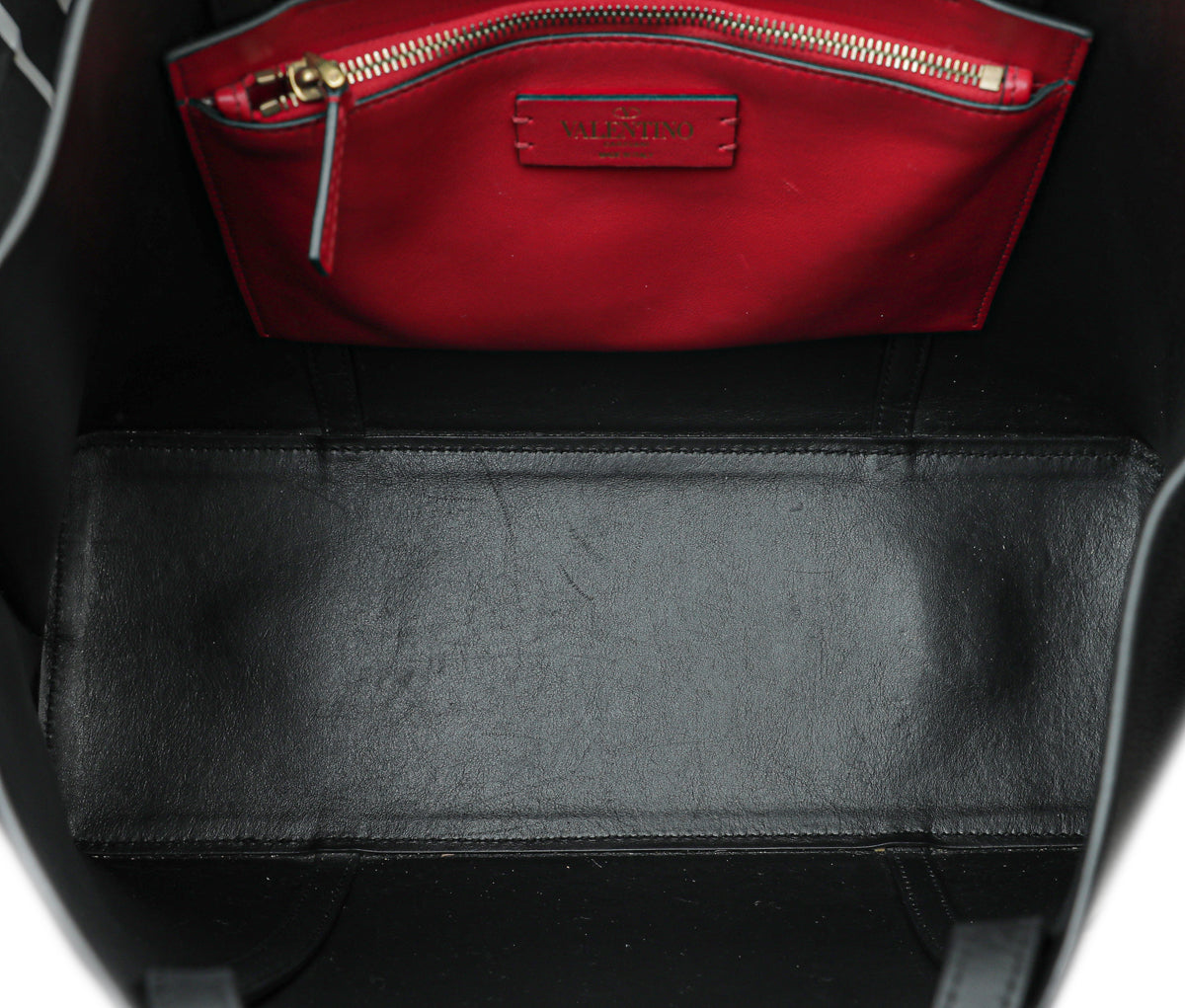 Valentino Black VLogo Fillme Tote Medium Bag