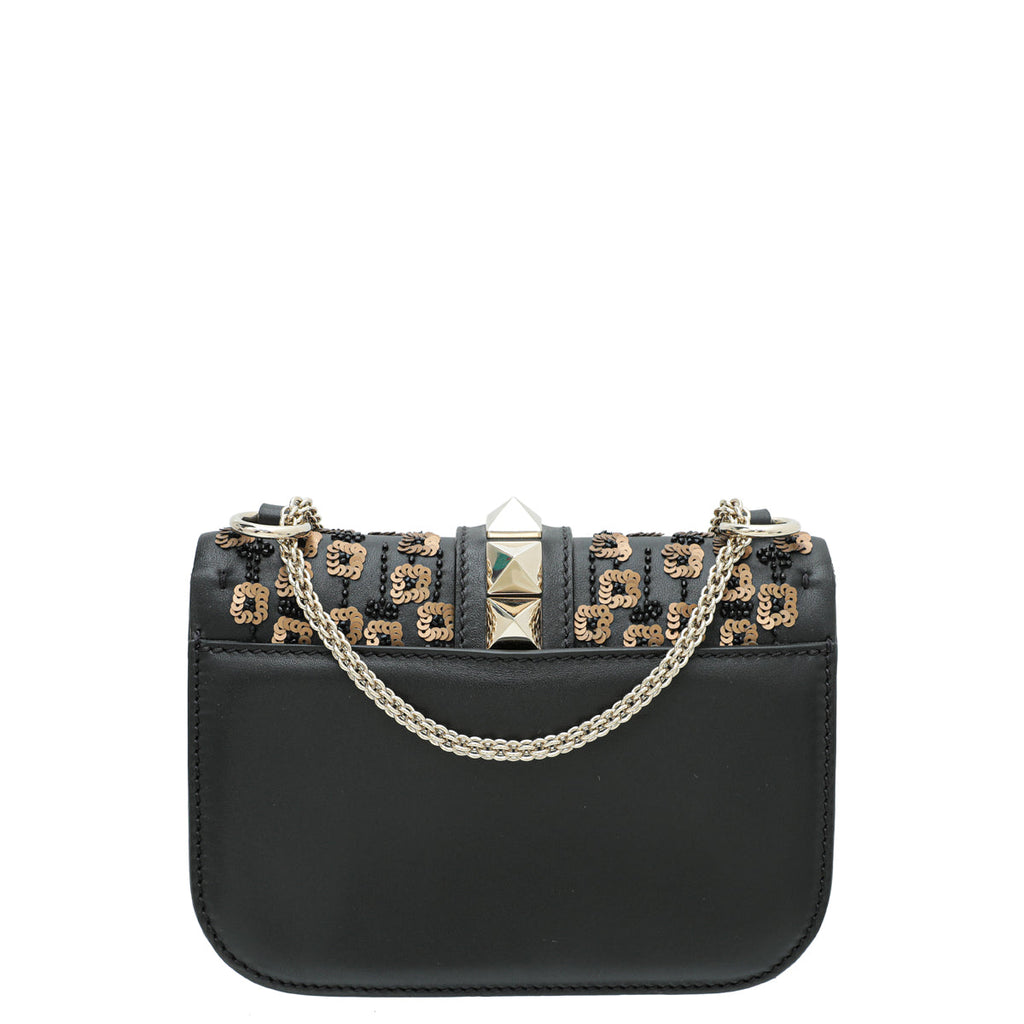 Valentino Glam Lock Sequins Embellished Small Flap Bag