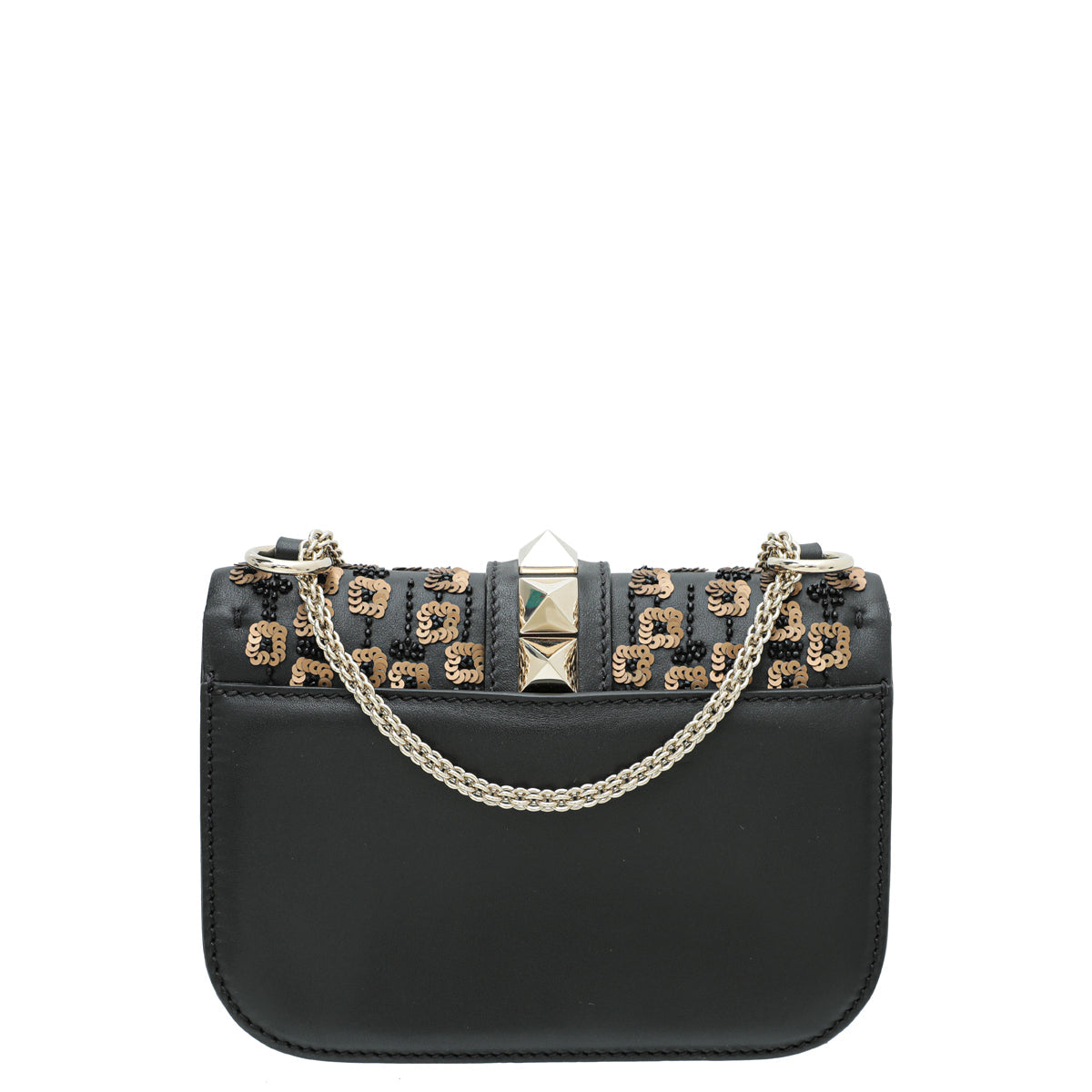 Valentino Glam Lock Sequins Embellished Small Flap Bag