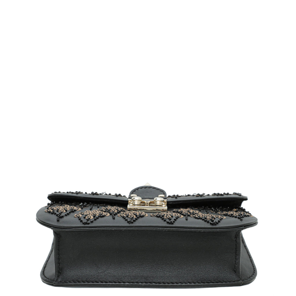 Valentino Glam Lock Sequins Embellished Small Flap Bag