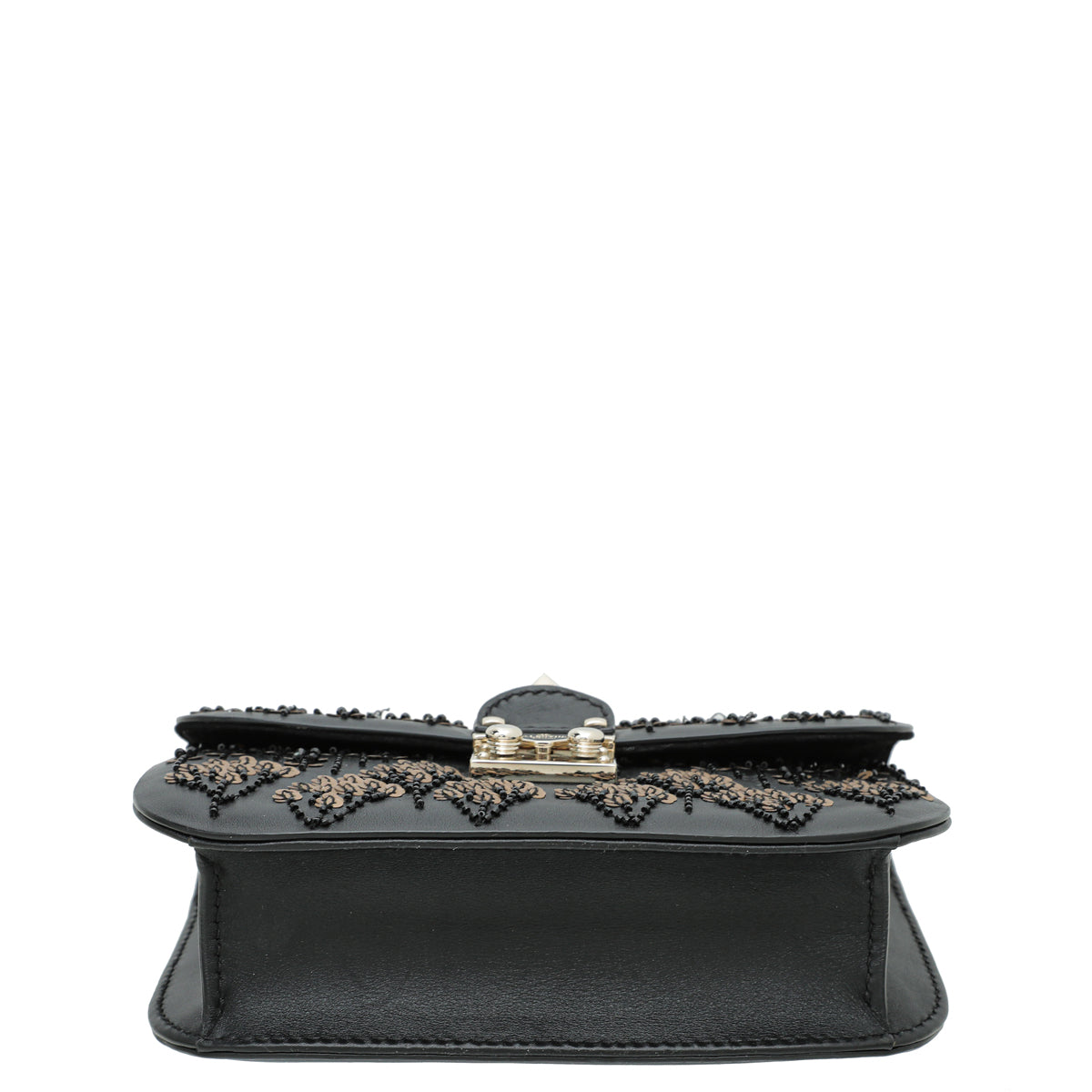 Valentino Glam Lock Sequins Embellished Small Flap Bag