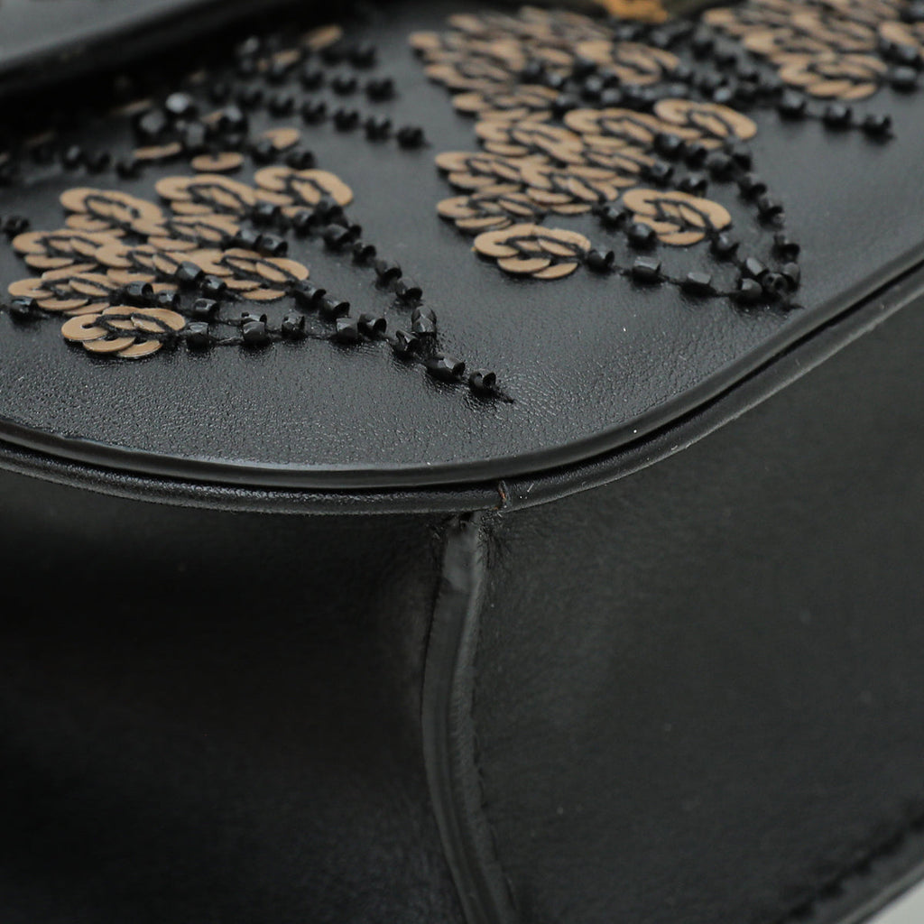 Valentino Glam Lock Sequins Embellished Small Flap Bag