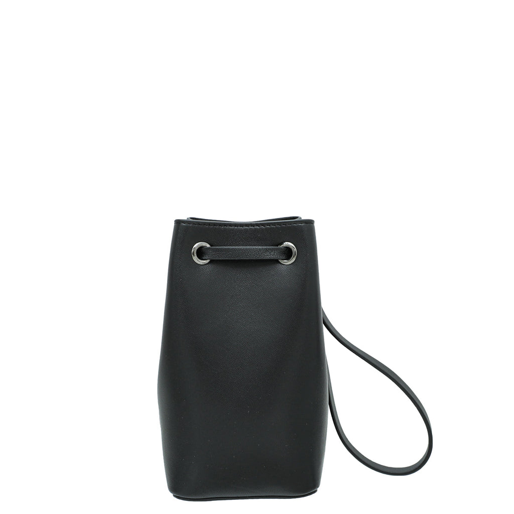 Valentino Black VLogo Wristlet Bucket Bag