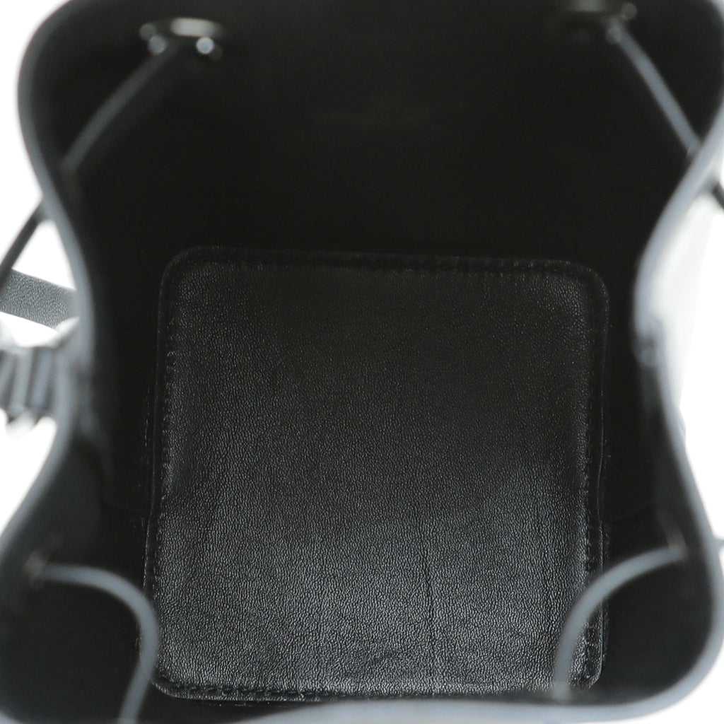 Valentino Black VLogo Wristlet Bucket Bag