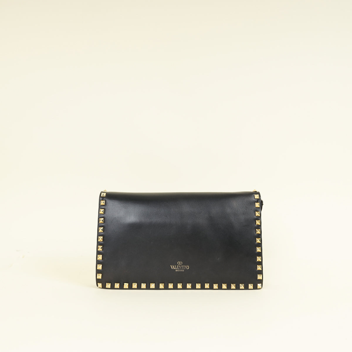 Valentino Black Rockstud Wristlet Clutch