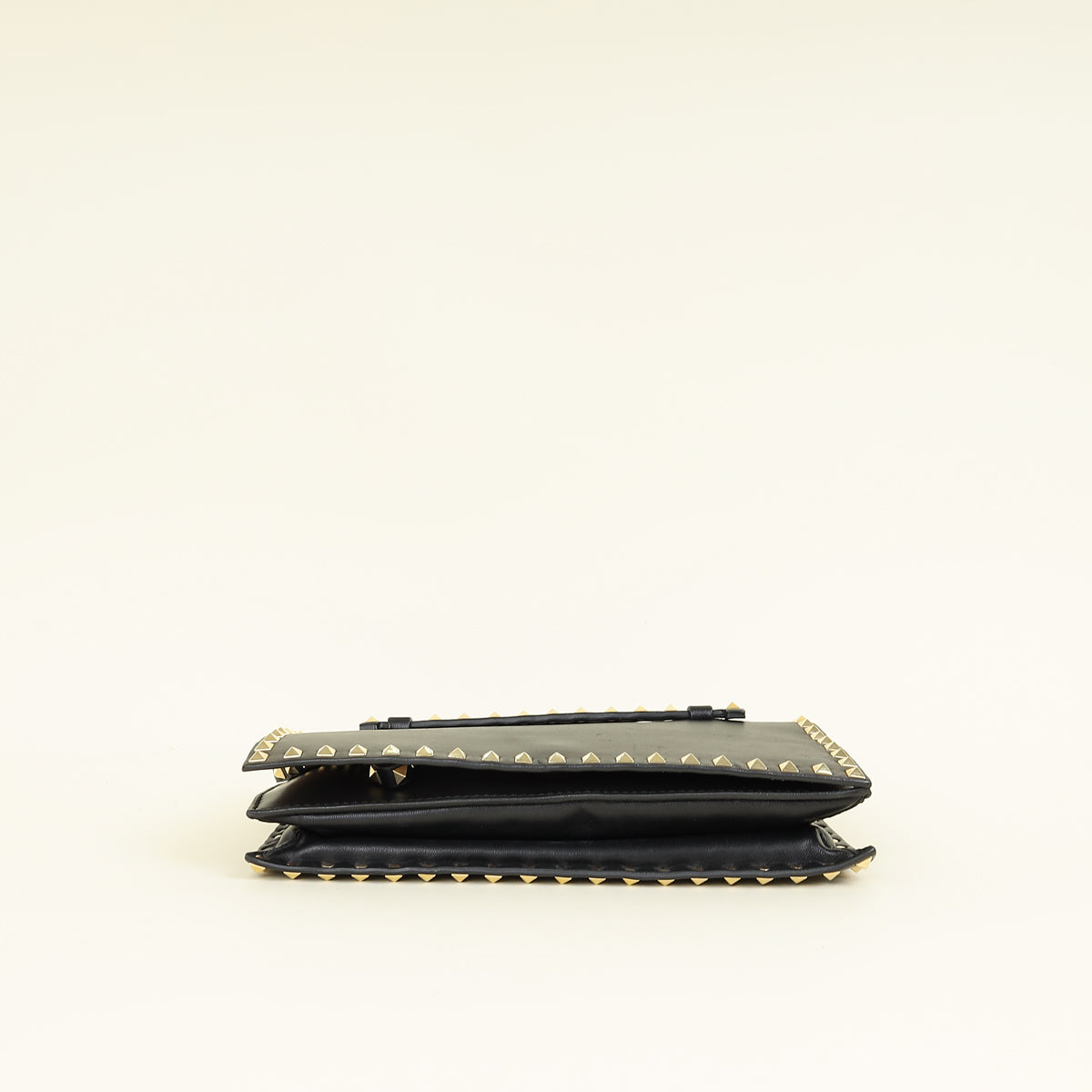 Valentino Black Rockstud Wristlet Clutch