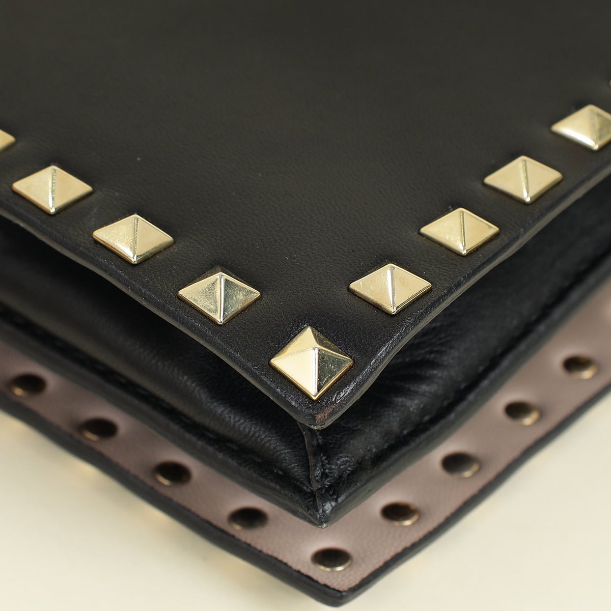 Valentino Black Rockstud Wristlet Clutch