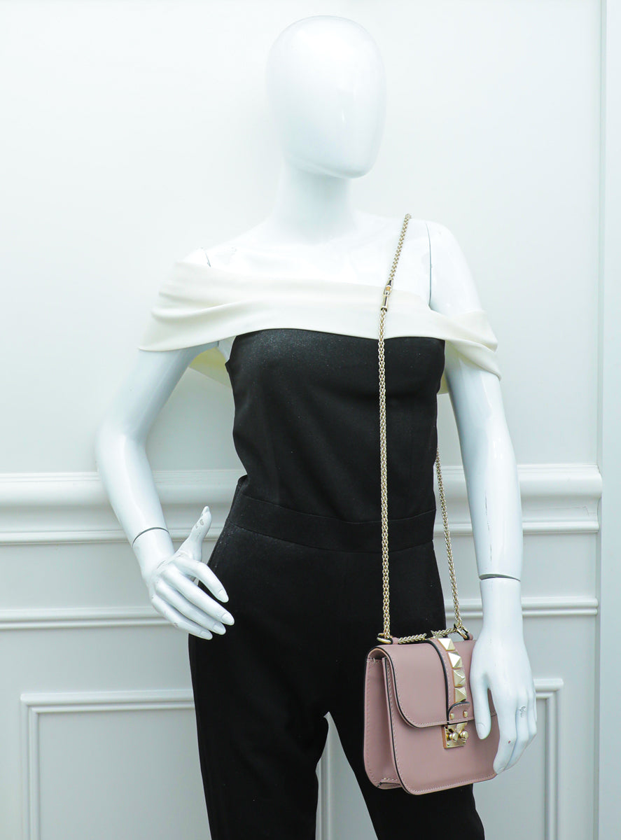 Valentino Poudre Glam Lock Rockstud Small Flap Bag