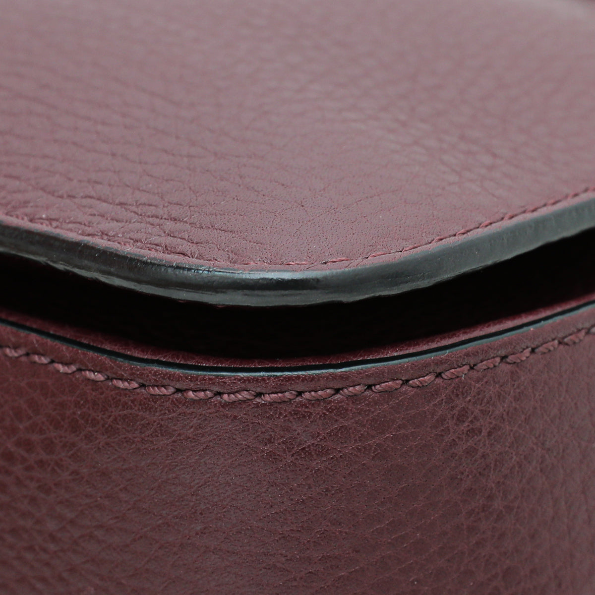Valentino Burgundy B-Rockstud Flap Chain Medium Bag