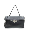 Valentino Black Noir Rockstud Top Handle Flap Bag