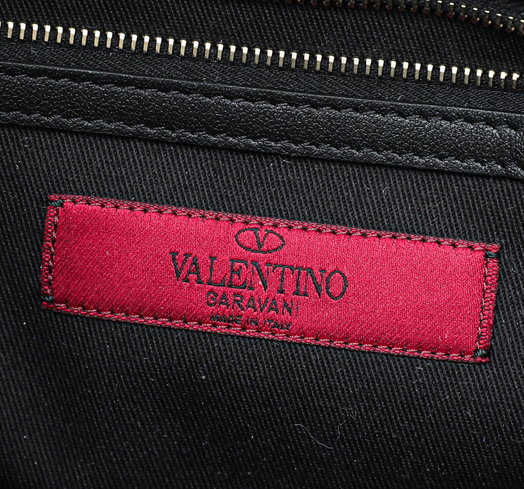 Valentino Black Glam Lock Rockstud Medium Flap Bag